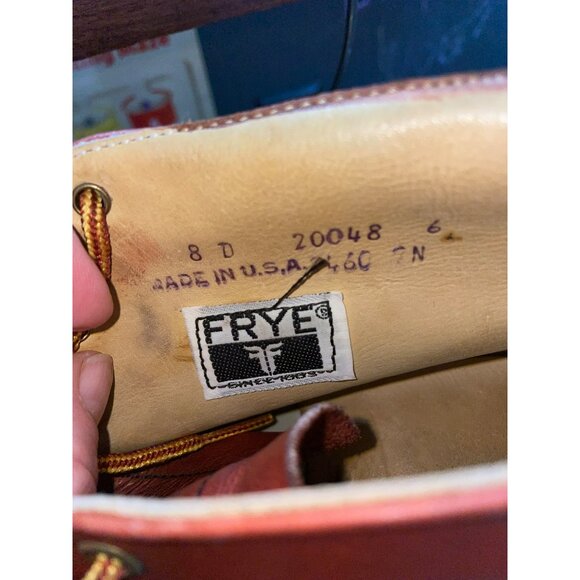 Rare Vintage Frye Womens Leather Boots 8D 1980s Made In USA Brown Ankle Chukka L - Picture 4 of 8